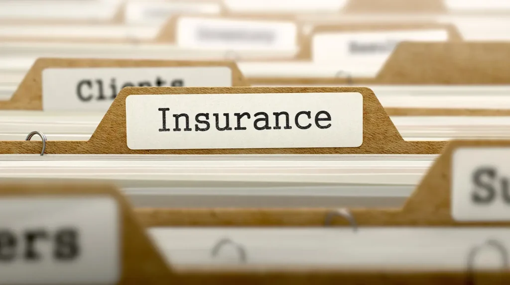 File folder with Insurance on the tab