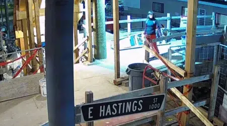 arrest of trespasser with construction site monitoring