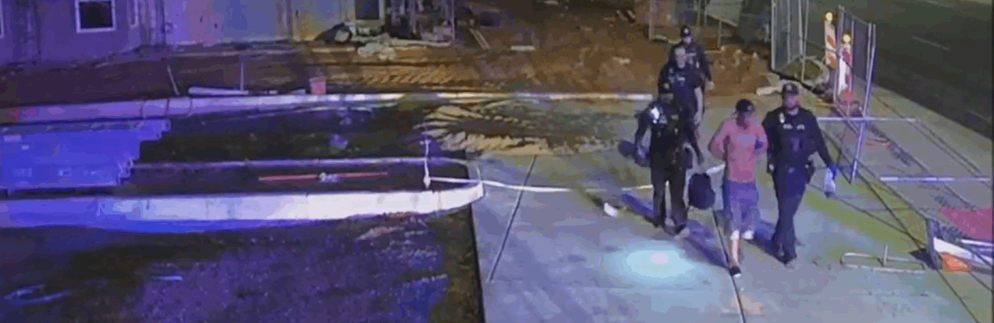 late-night trespasser on construction site