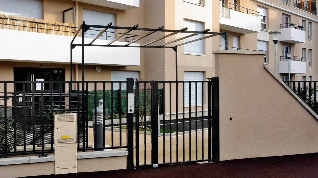Safe Apartment Community image of entrance to an apartment building