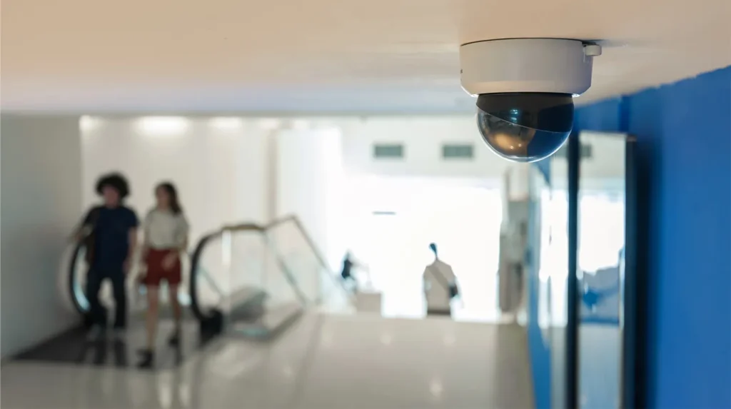 a close-up of a security camera