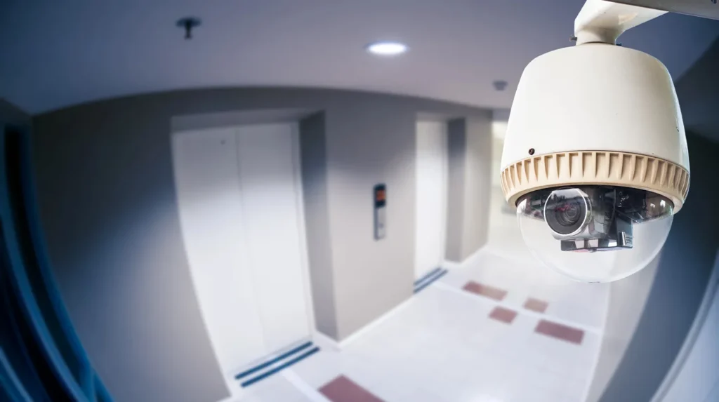 apartment security surveillance camera by elevators