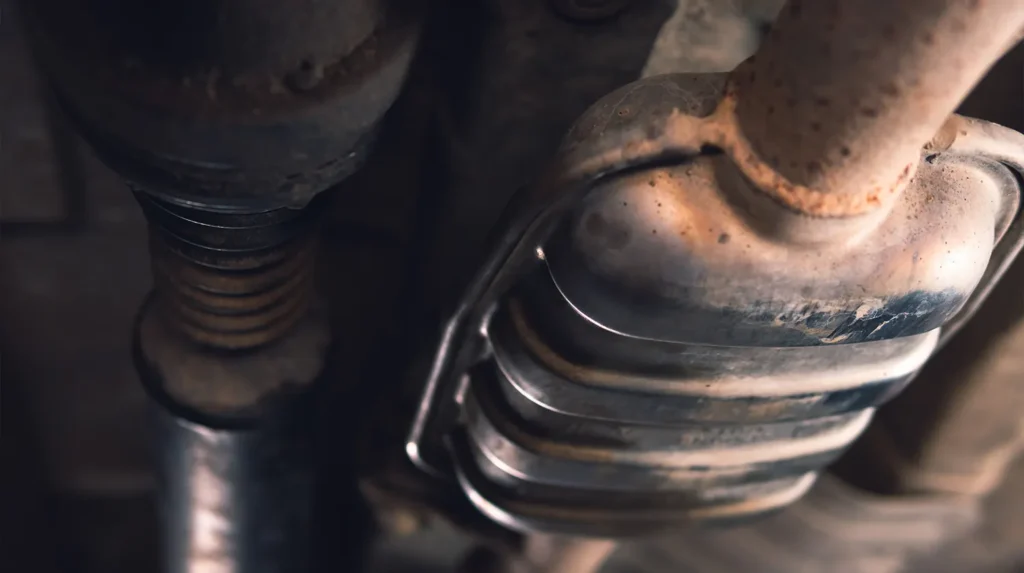 close up of a car catalytic converter
