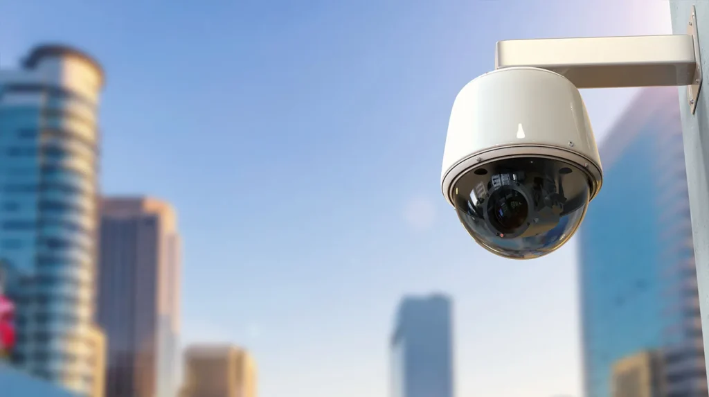 a PTZ camera on a pole