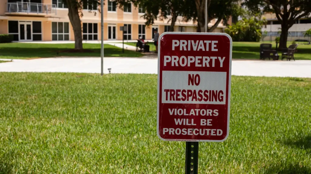 Private property no trespassing sign