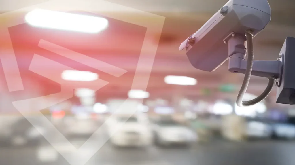 a security camera and the ECAM logo